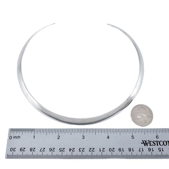 Vintage Sterling Silver 925 10mm Collar Necklace 16" - Picture 5 of 5